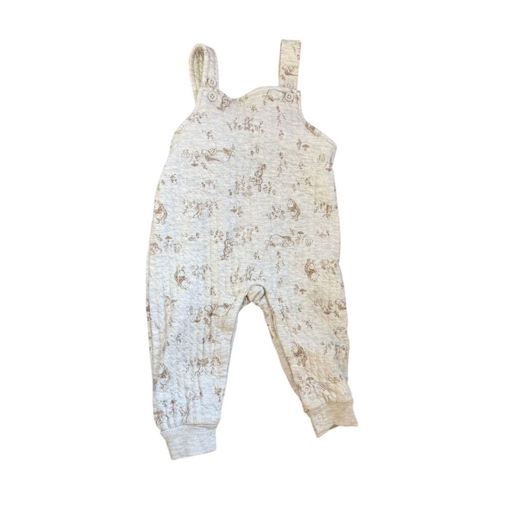 Disney Baby Winnie the Pooh Muslin Romper One Piece 12M Gray Brown
